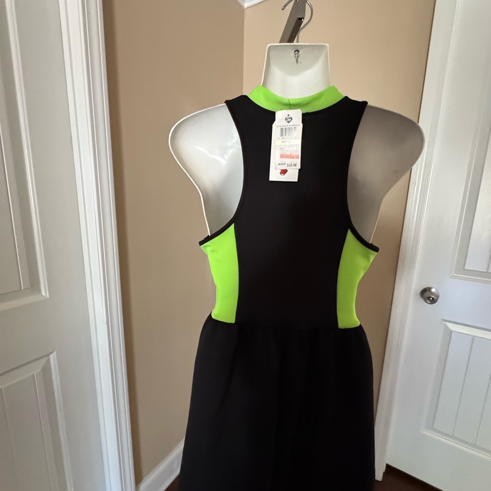One Clothing Black and Neon Green Mini Dress - Picture 5 of 7